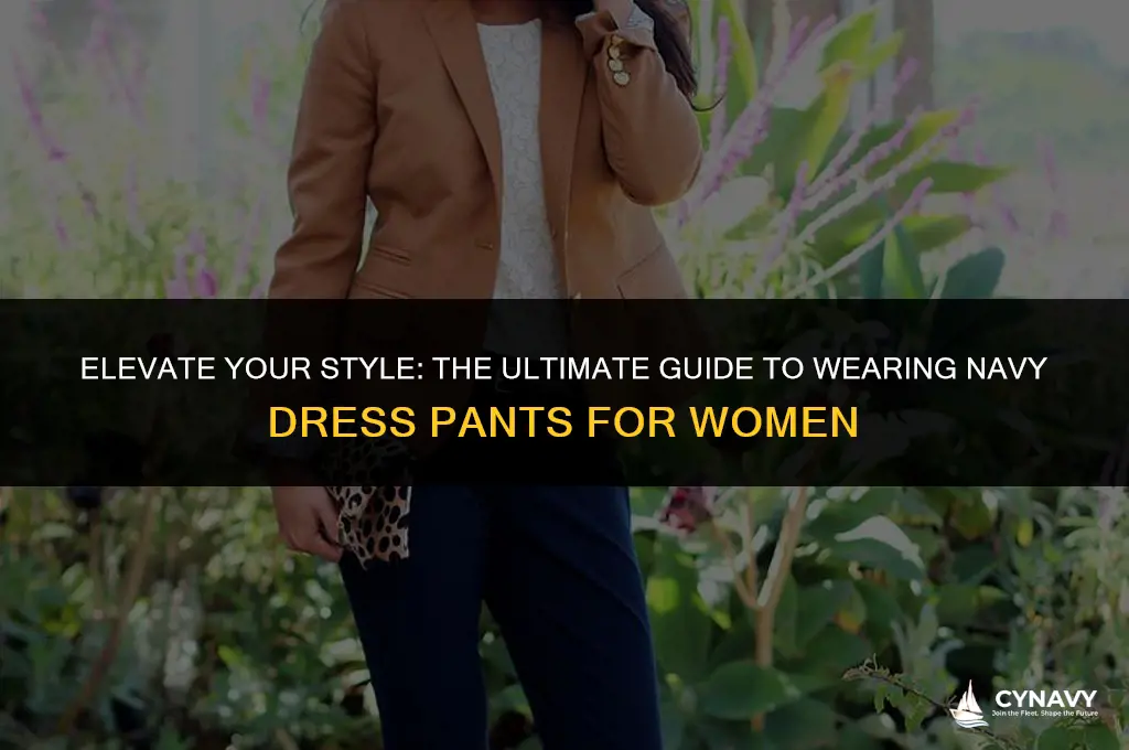how to wear navy dress pants womens