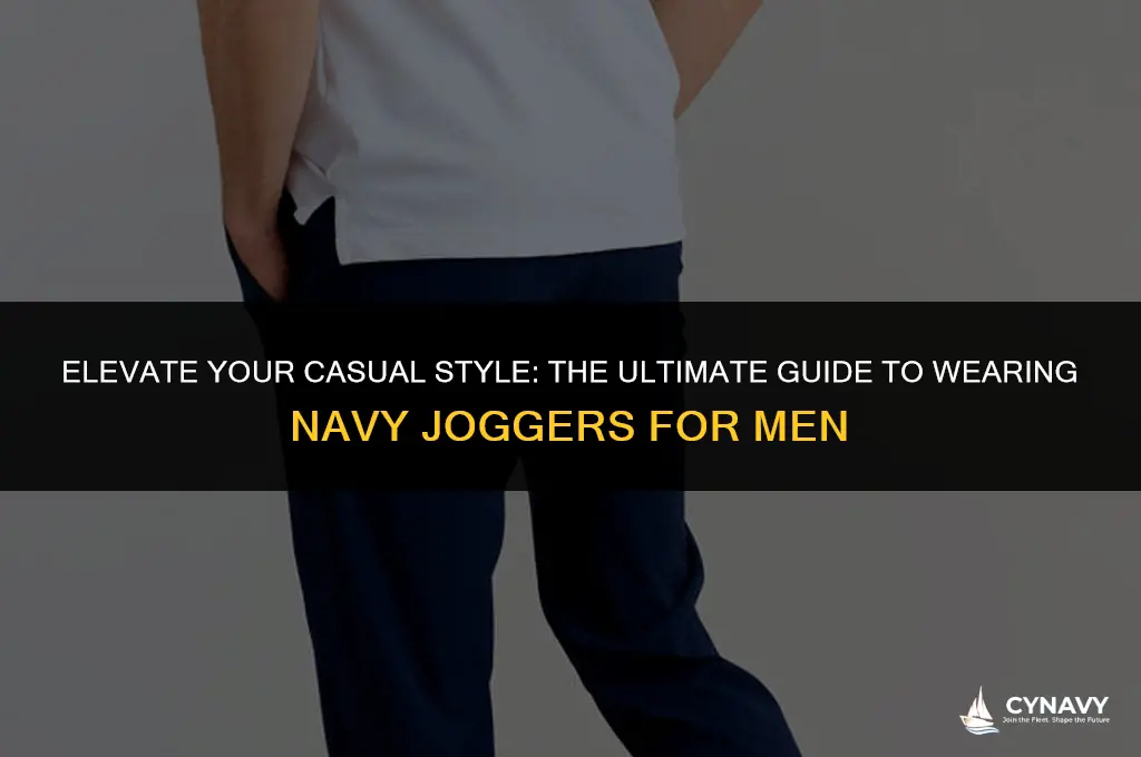 how to wear navy joggers men