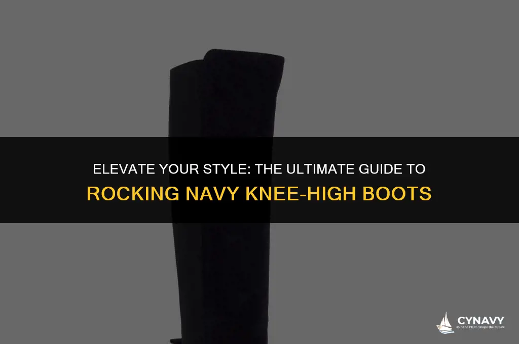 how to wear navy knee high boots
