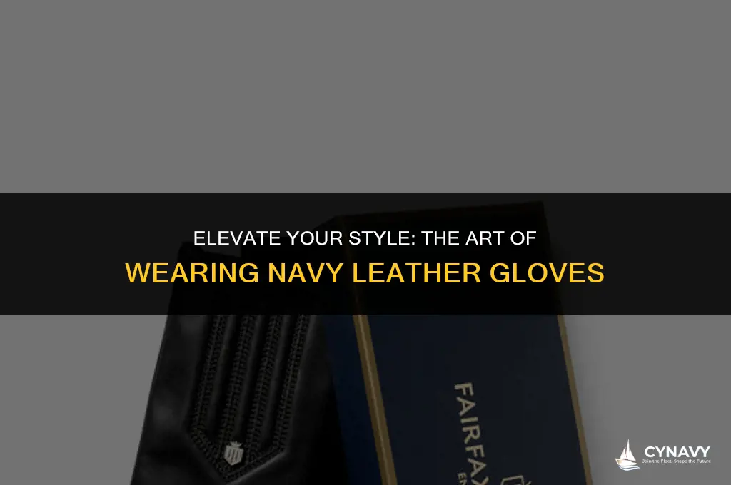 how to wear navy leather gloves