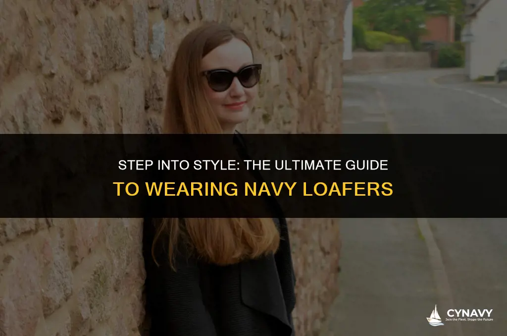 how to wear navy loafers