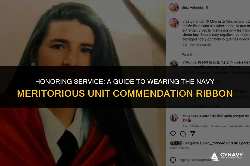 how to wear navy meritorious unit commendation ribbon
