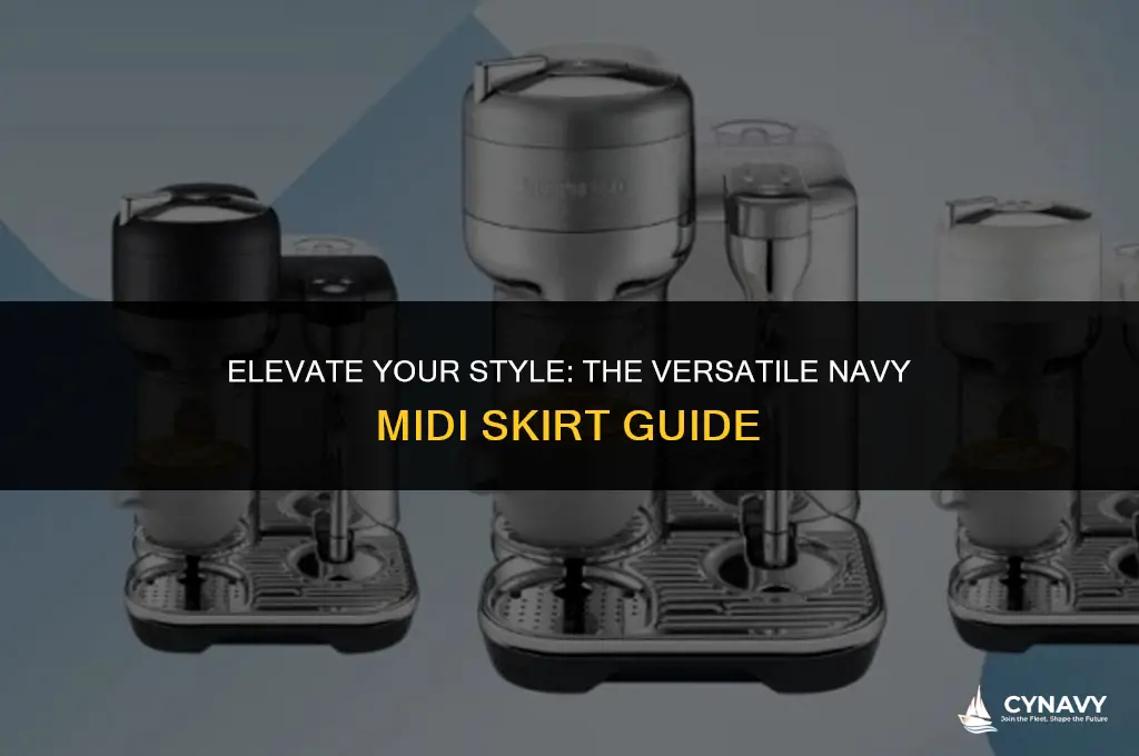 how to wear navy midi skirt