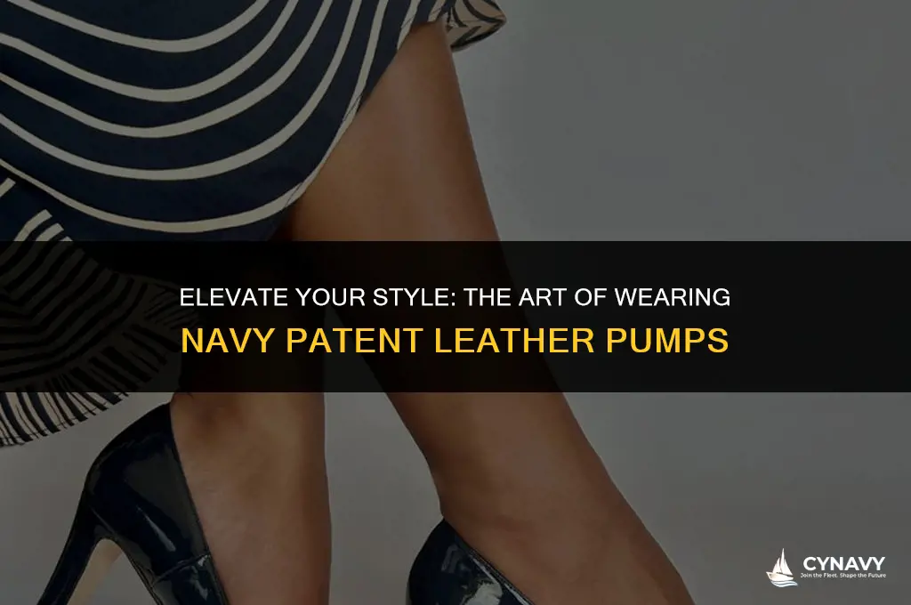 how to wear navy patent leather pumps