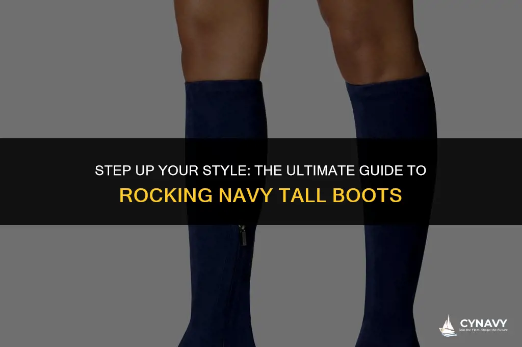 how to wear navy tall boots