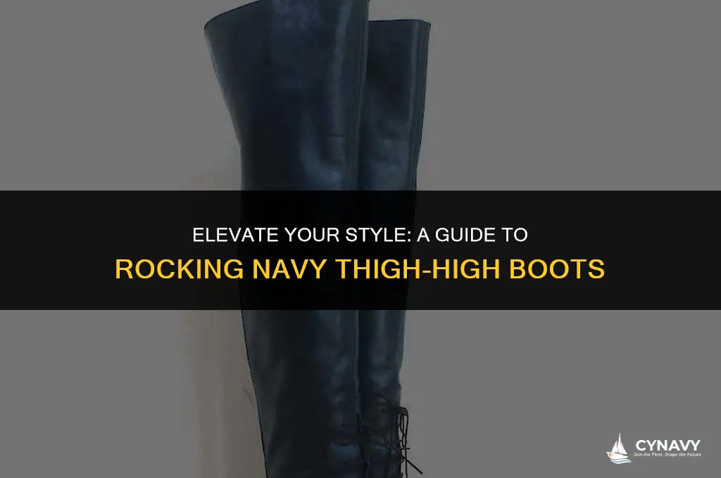 how to wear navy thigh high boots