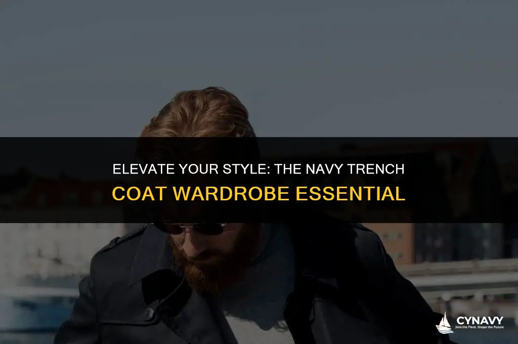 how to wear navy trench coat
