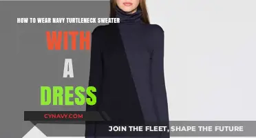 Elegant Pairing: Navy Turtleneck Sweater with a Dress