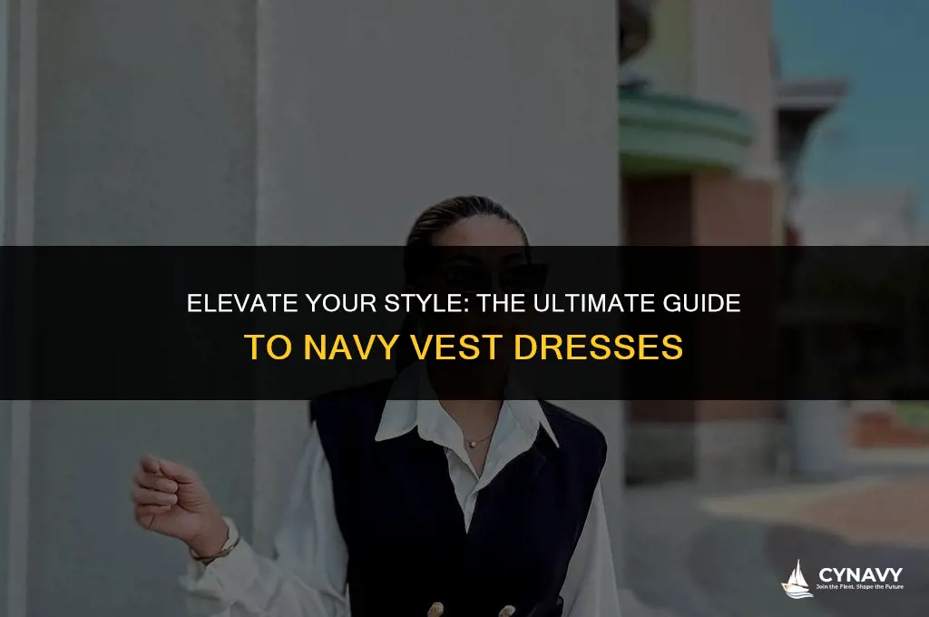 how to wear navy vest dress