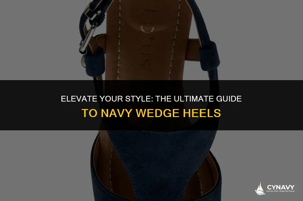 how to wear navy wedge heels