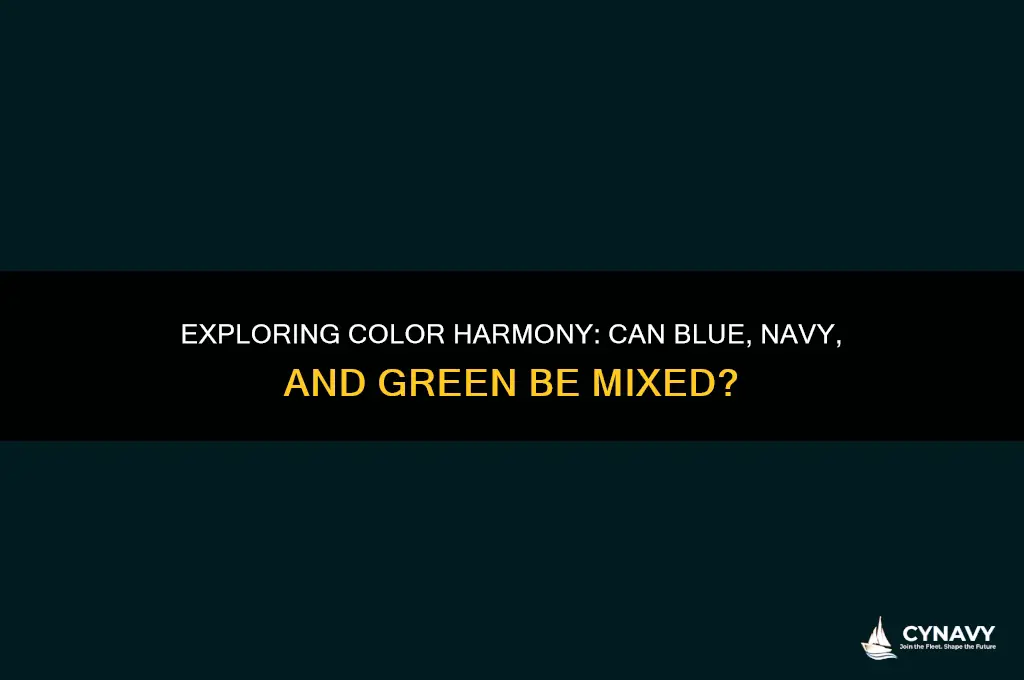 is blue navy and green colors mixables