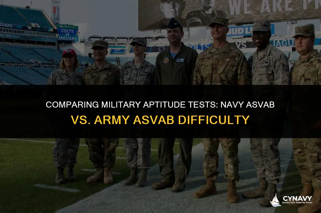 is navy asvab test harder then army