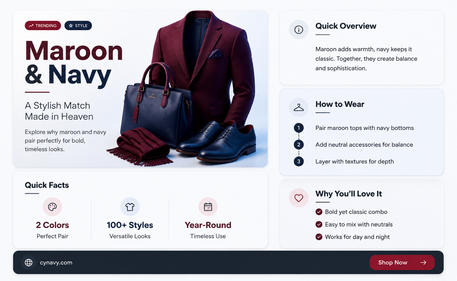 can i wear a maroon shirt with navy pants