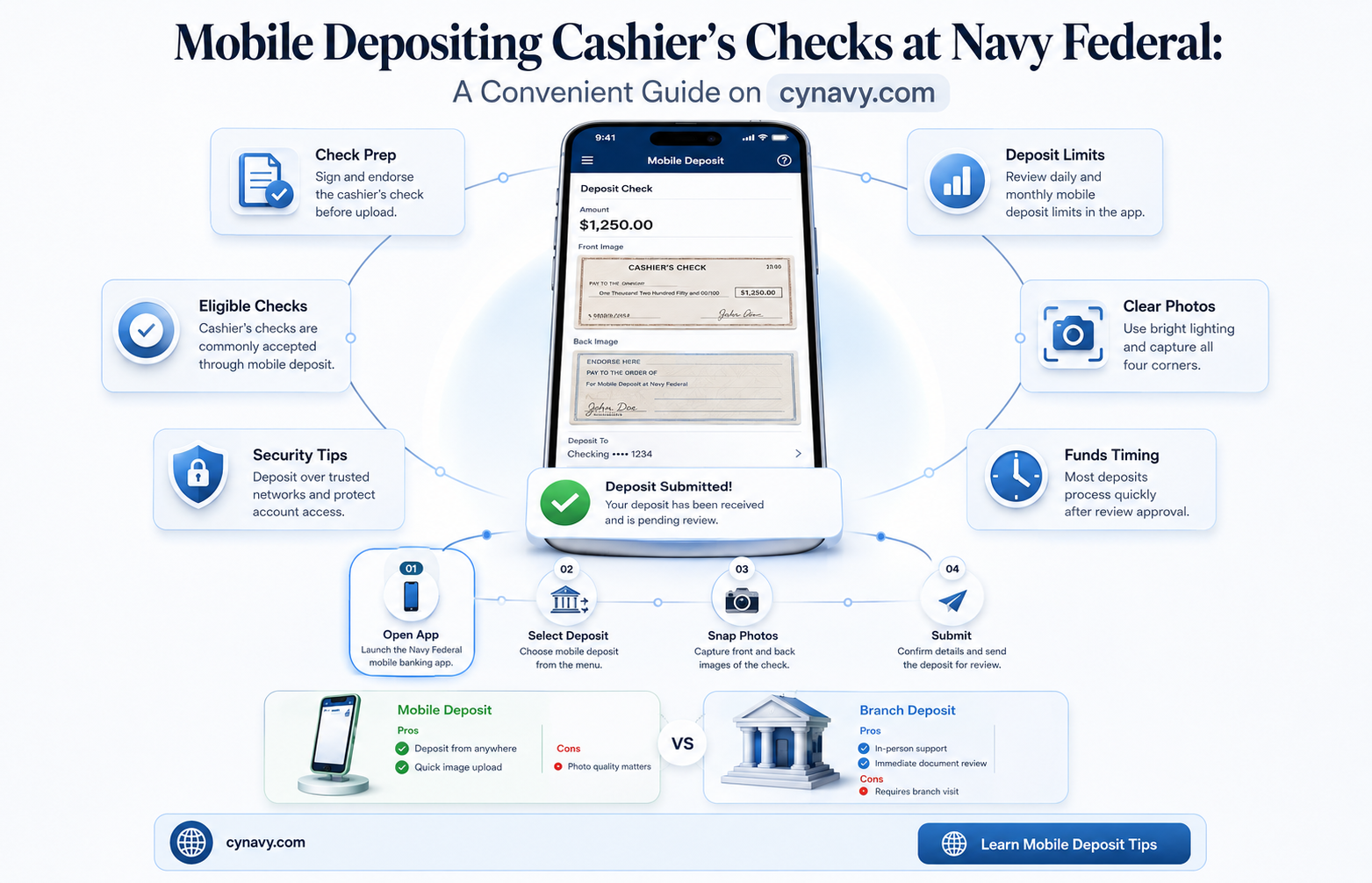 can you mobile deposit a cashier