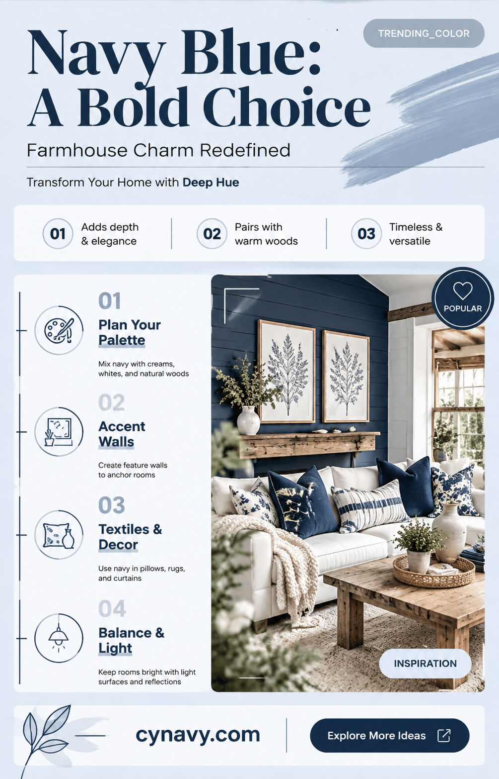 can i use navy as a farmhouse paint color