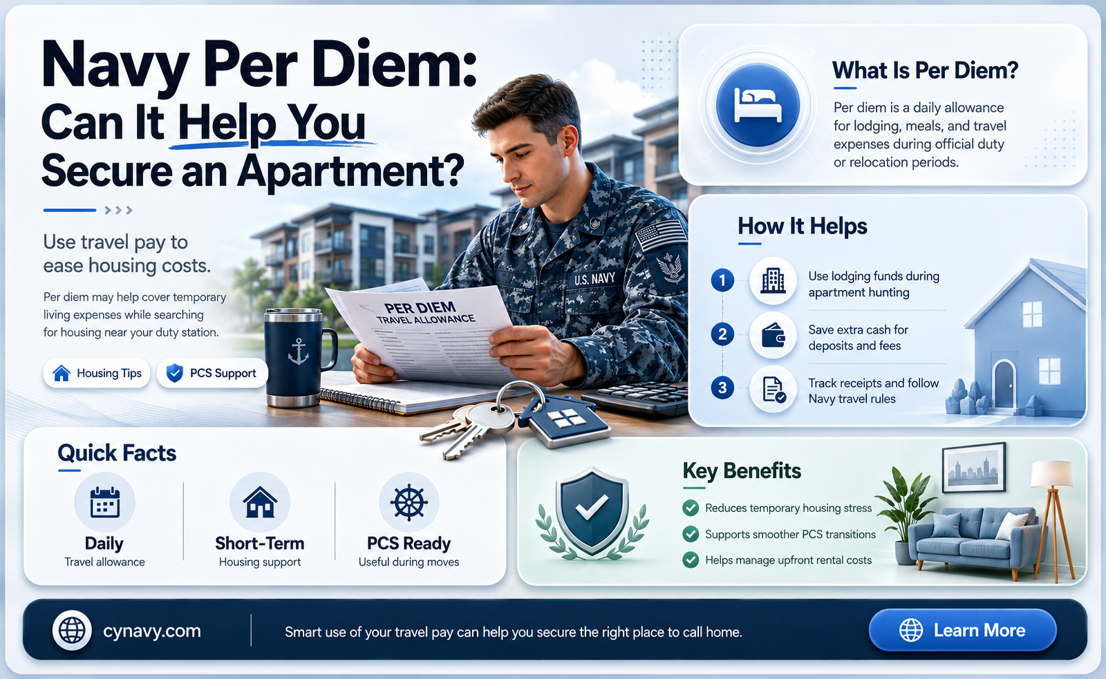 can you get an apartment with per diem navy