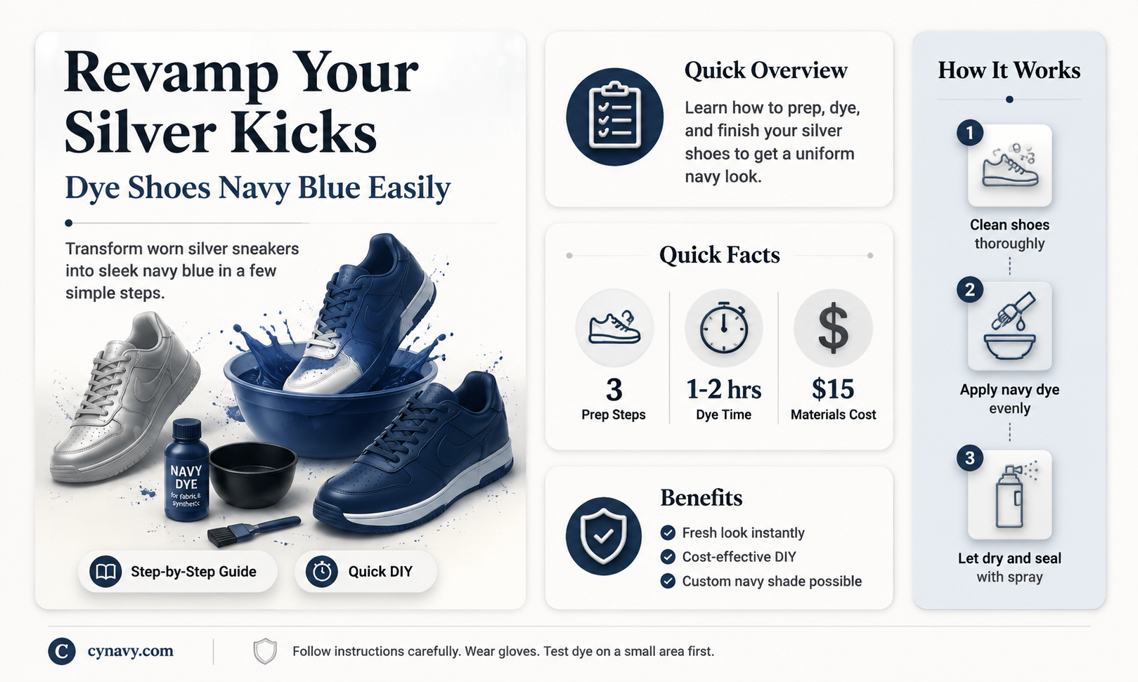 can i dye my silver shoes navy blue
