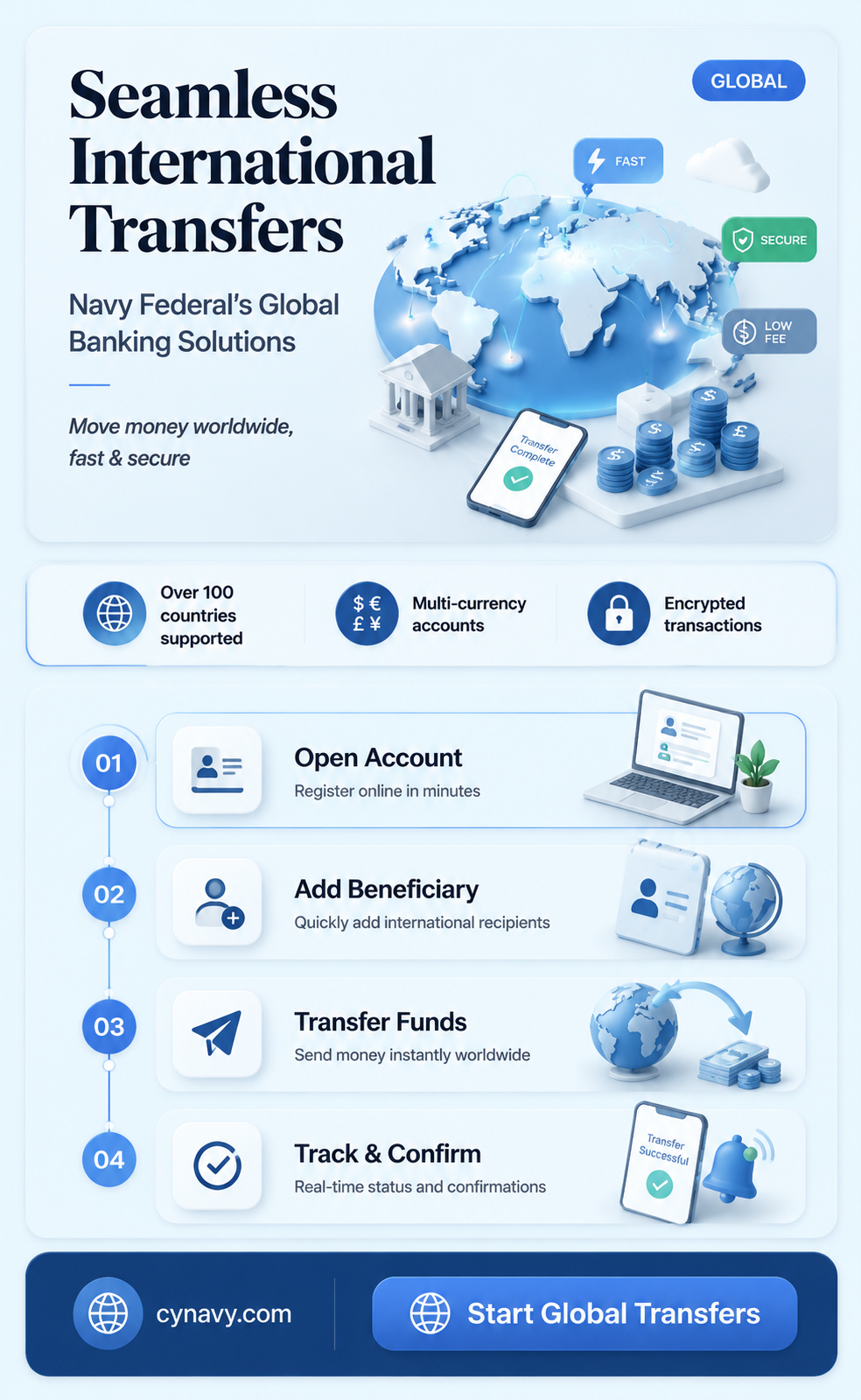 can navy federal transfer money to international bank