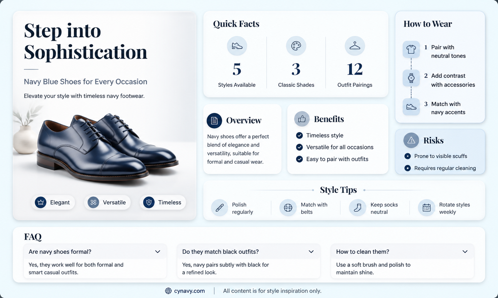 are navy blue shoes in style