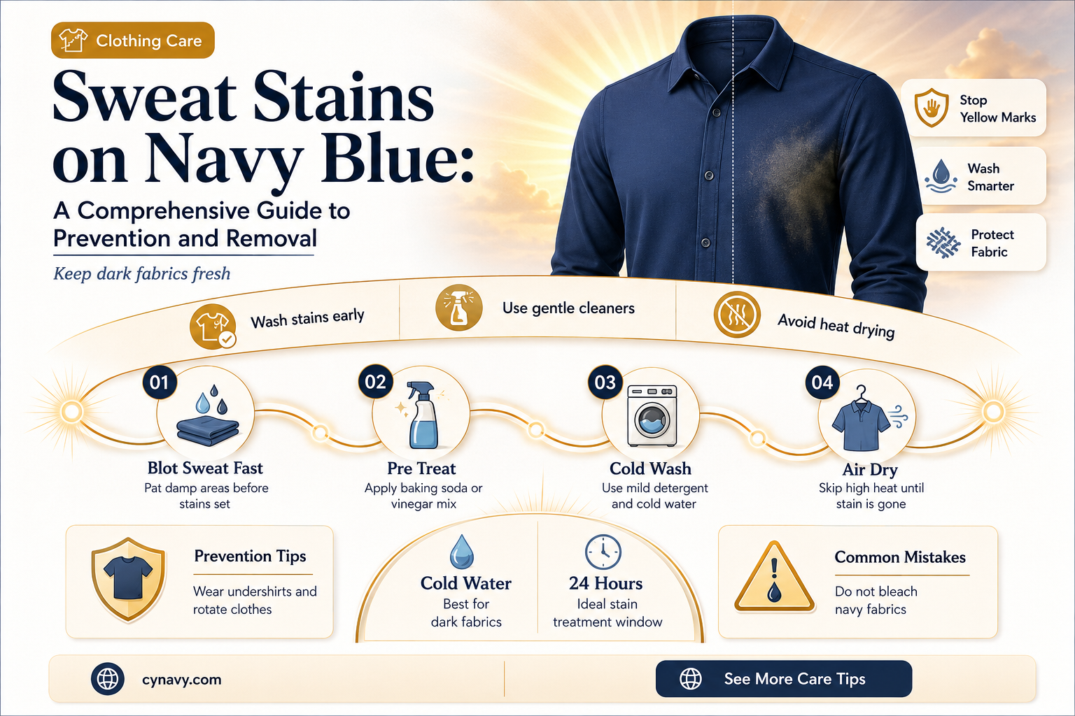 can you see sweat stains through navy blue