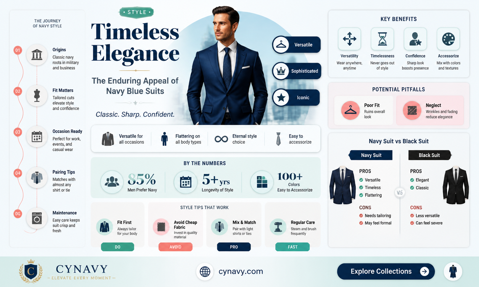 are navy blue suits in style