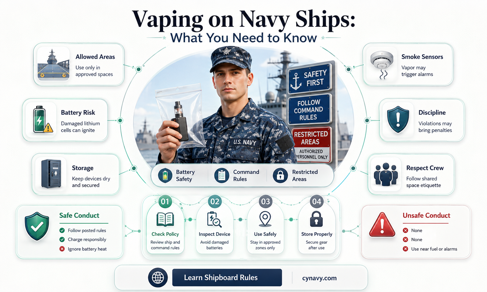 can you vape on a navy ship