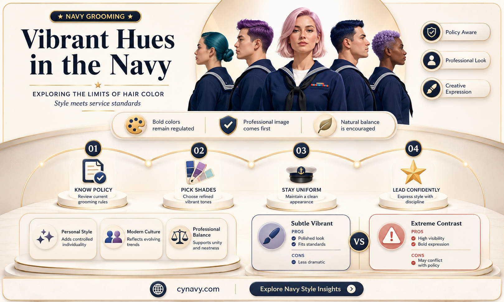 can you have colored hair in the navy