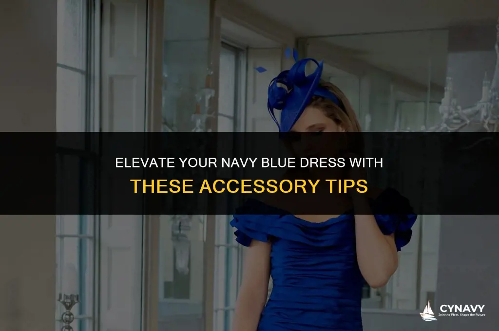 what color accessories go with navy blue dress
