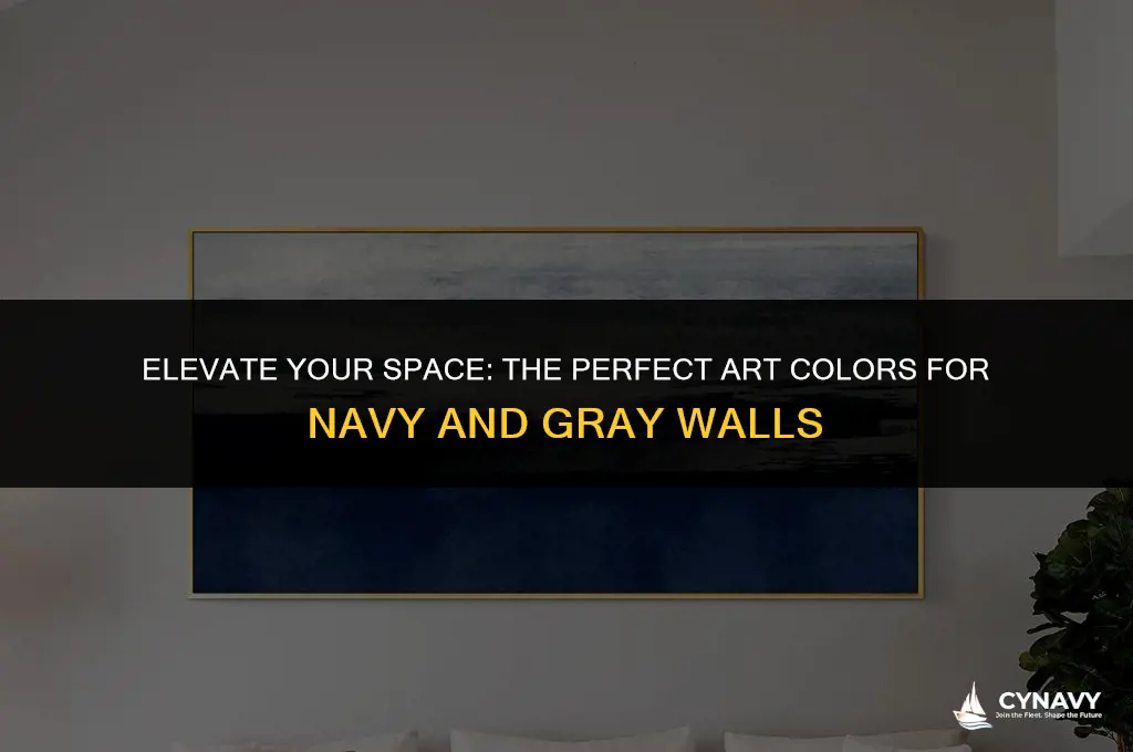 what color art to put on navy and gray walls