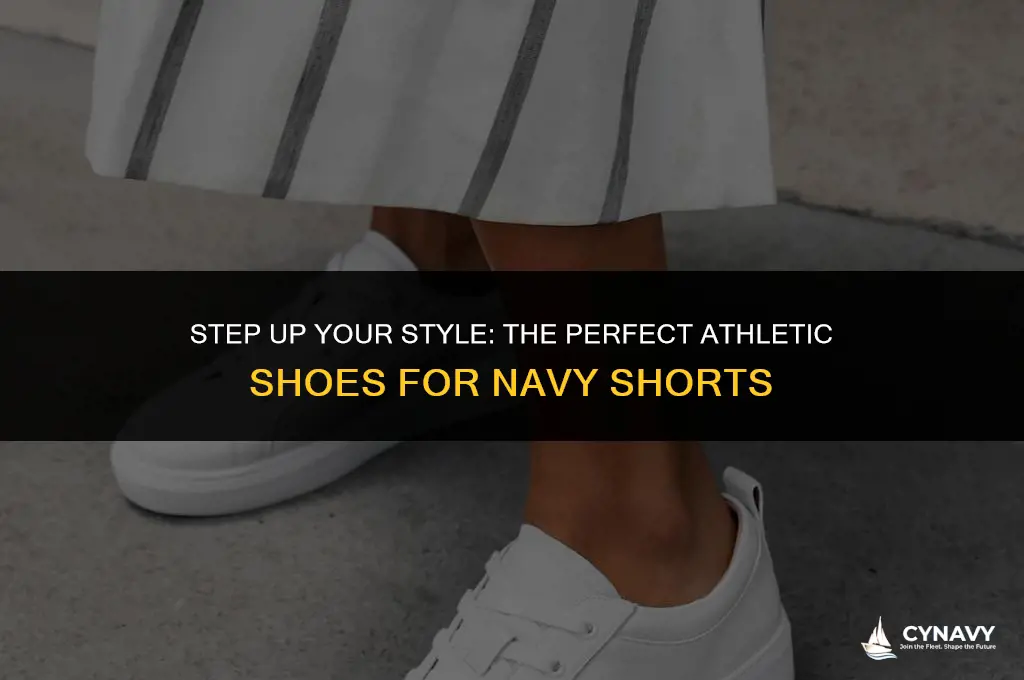 what color athletic shoes to wear with navy shorts