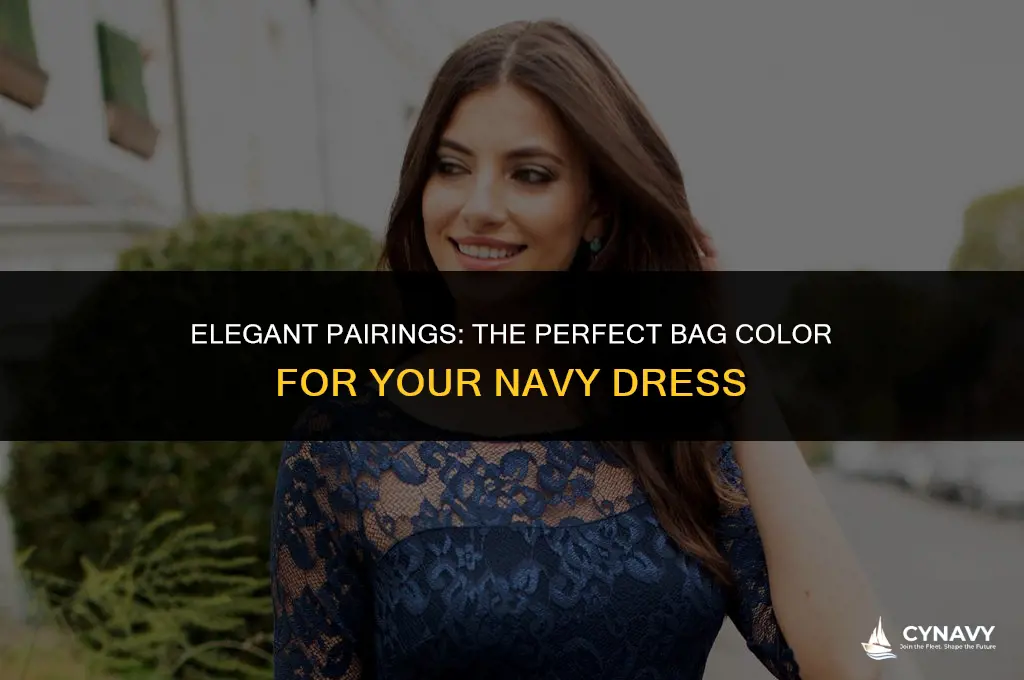 what color ba do you wear with a navy dress