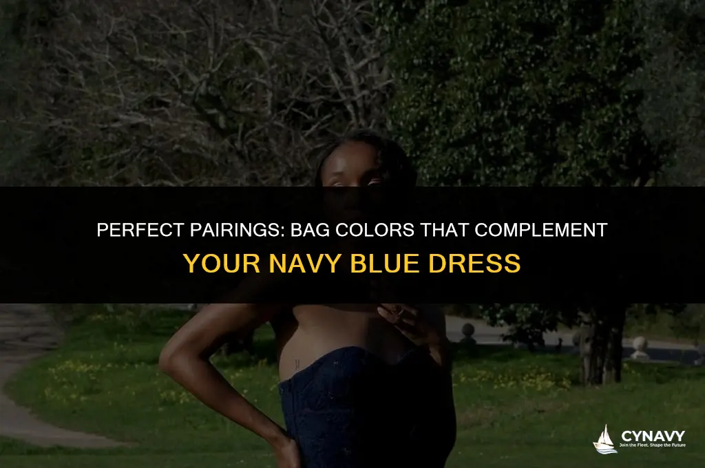 what color bag goes with navy blue dress