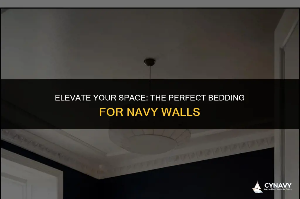 what color bedding for navy walls