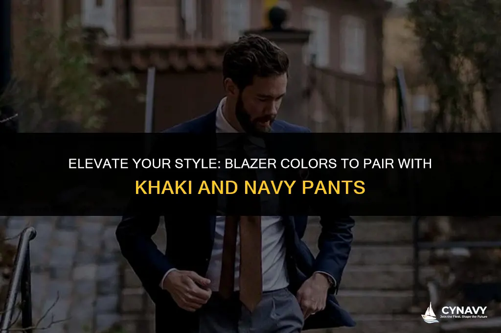 what color blazer for khaki and navy pants
