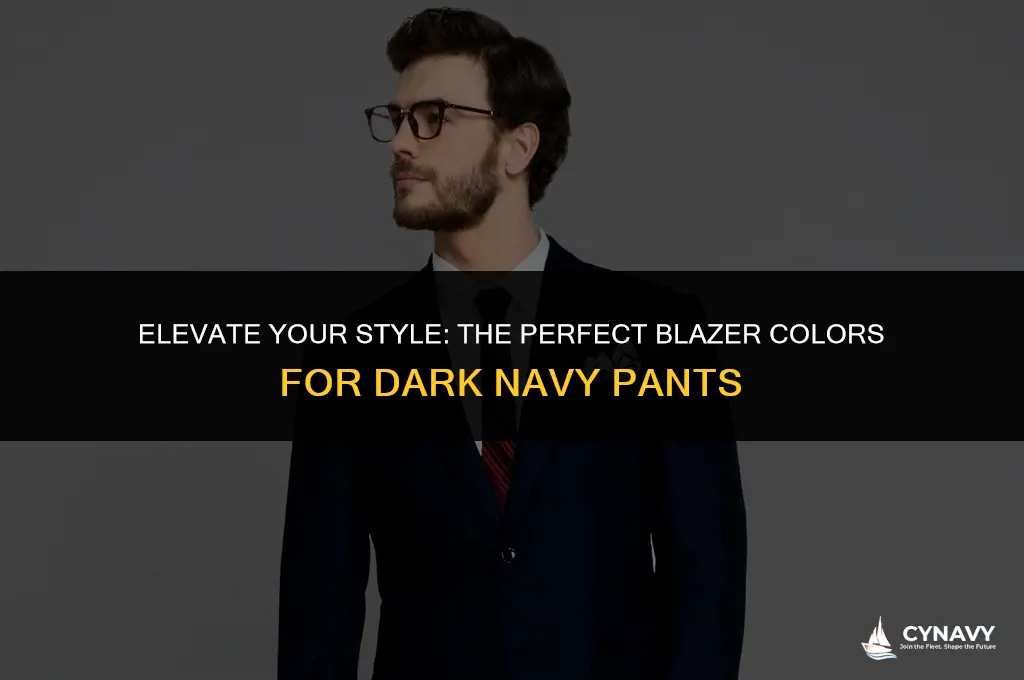 what color blazer goes good with dark navy pants