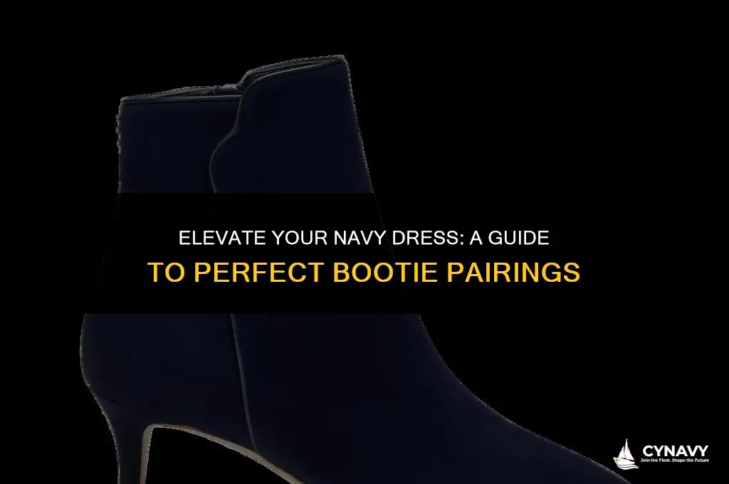 what color booties can you wear with navy dress