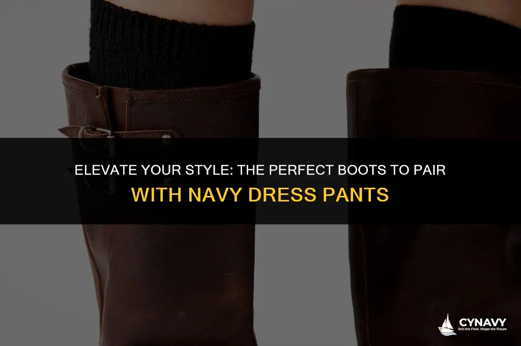 what color boots to wear with navy dress pants