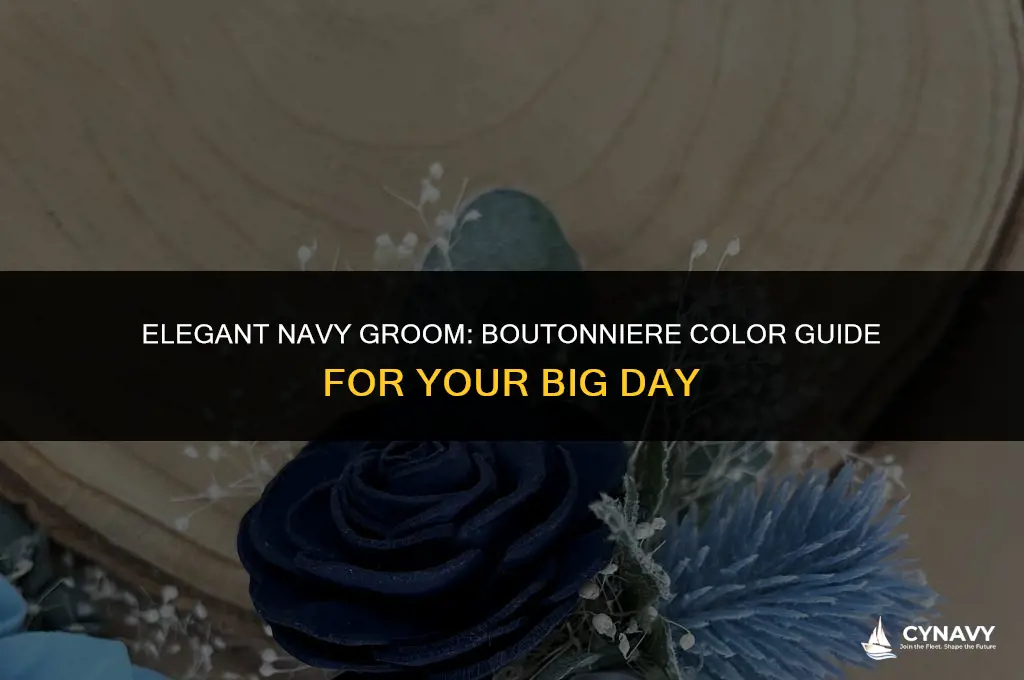 what color boutonniere for groom wear navy