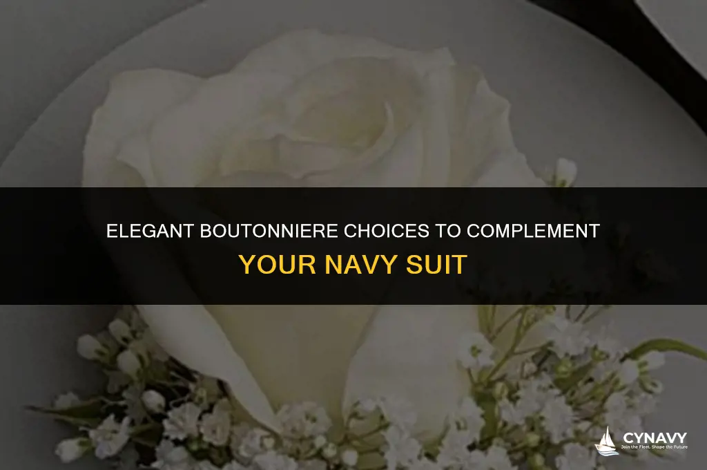 what color boutonniere for navy suit