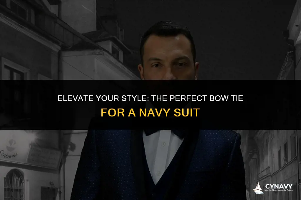 what color bow tie to wear with a navy suit