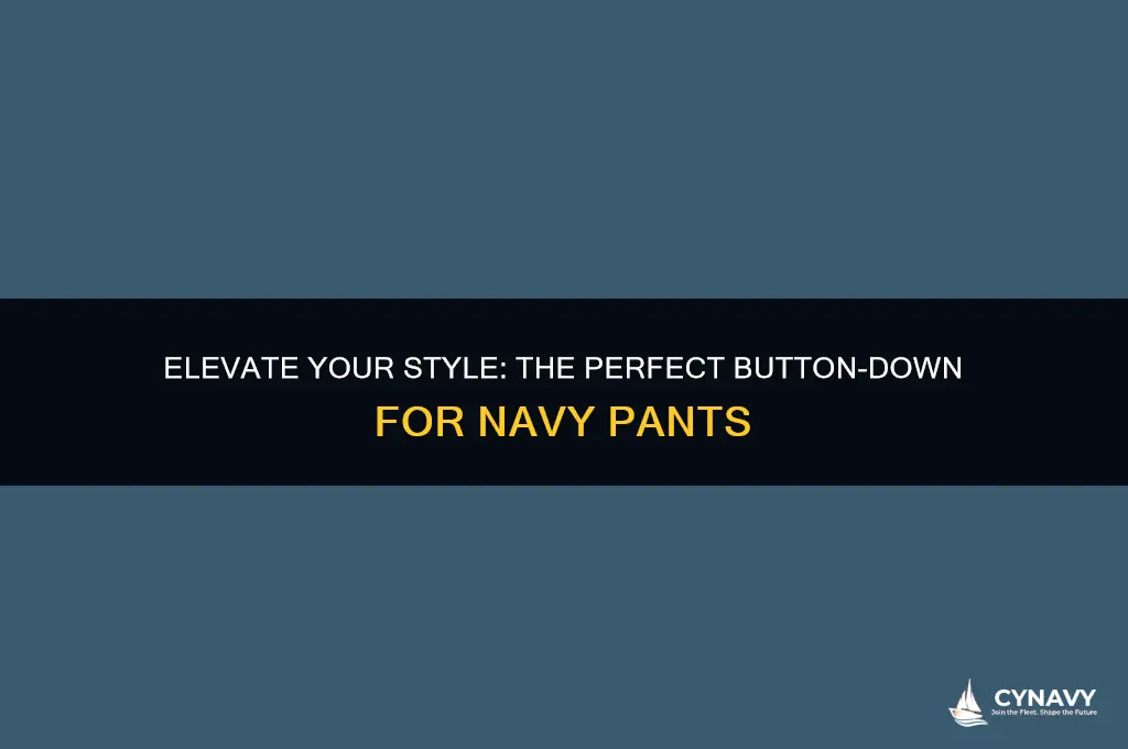 what color button down with navy pants