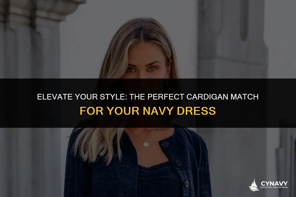 what color cardigan to wear with navy dress