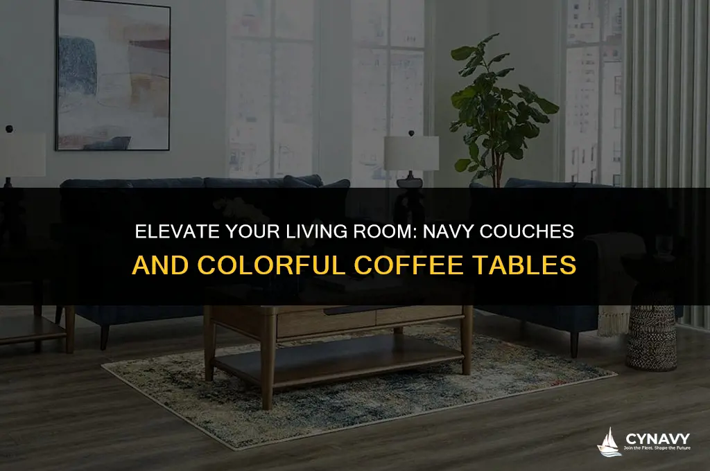 what color coffee table navy couch