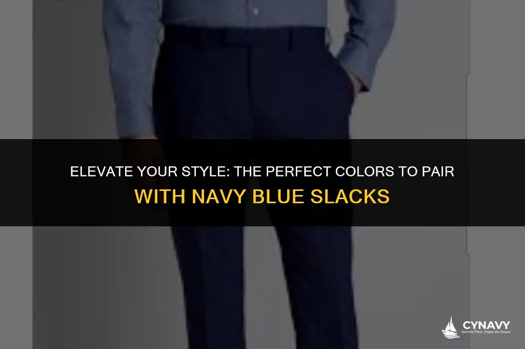what color coordinates with navy blue slacks