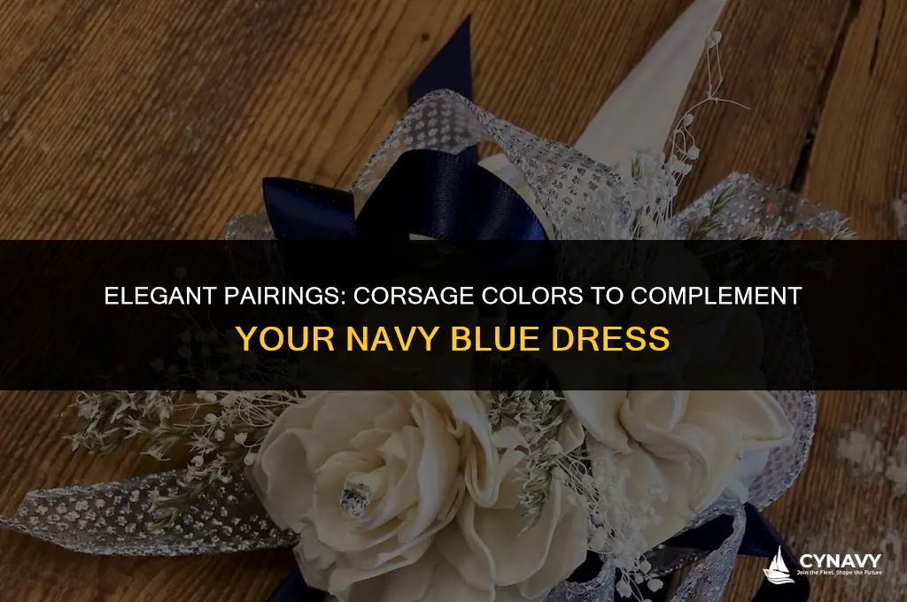 what color corsage for navy blue dress