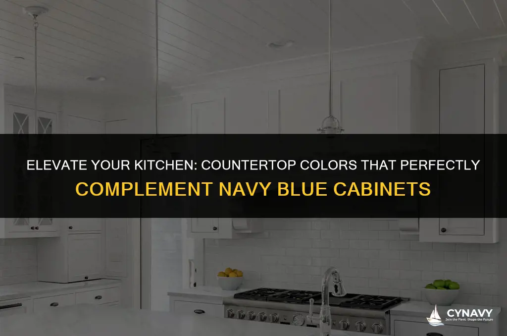 what color countertop goes with navy blue cabinets