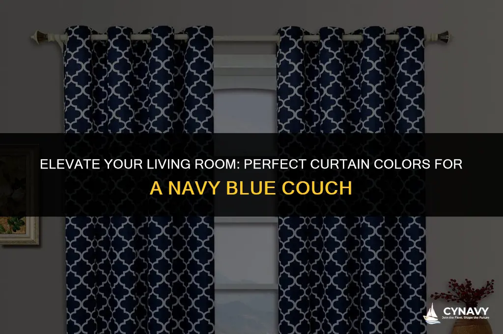 what color curtains go with a navy blue couch