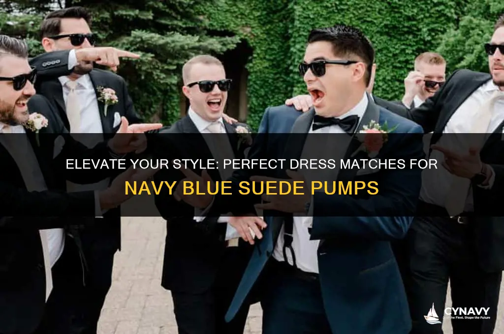 what color dress to wear with navy blue suede pumps