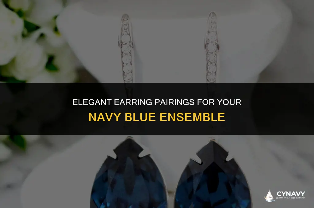 what color earrings go with navy blue dress
