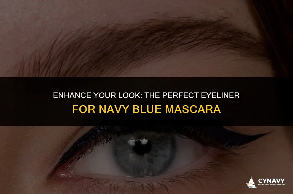 what color eyeliner is good with navy blue mascara